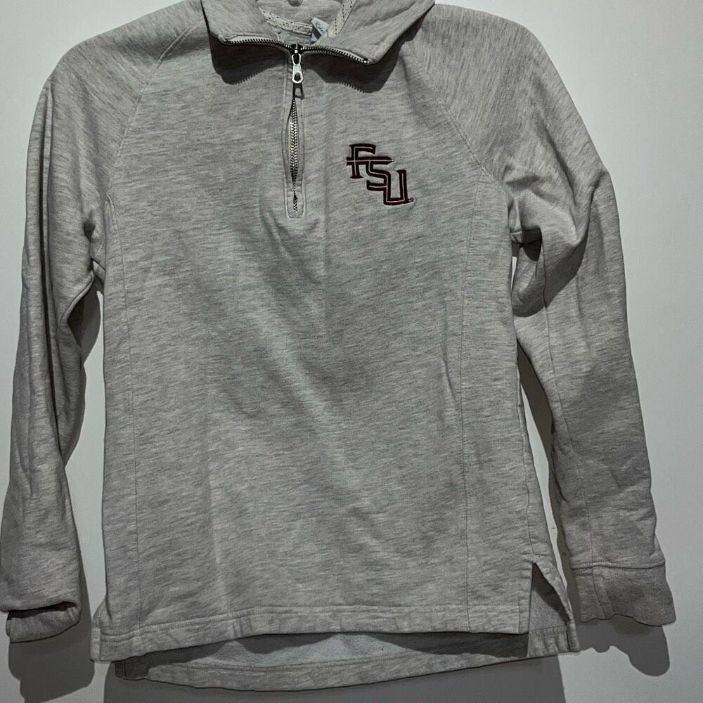 Gear For Sport FSU Florida State University Heather Gray Quarter Zip Pullover S